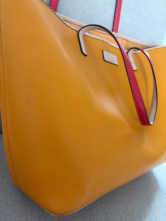 coach park metro shoulder tote bag f24341 pumpkin yellow sarifiano leather - Picture 10 of 14